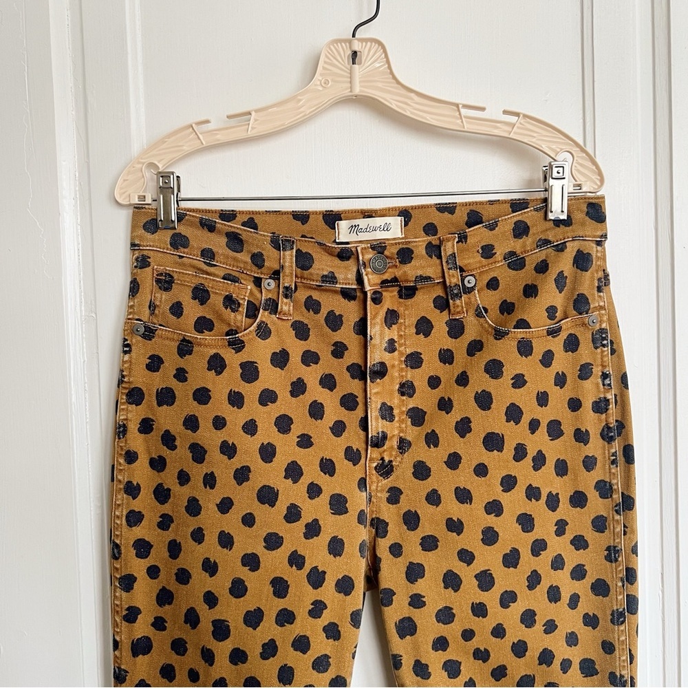Madewell • 10" Mid-Rise Skinny Jeans in Painted Spots mustard yellow gold - Picture 3 of 12